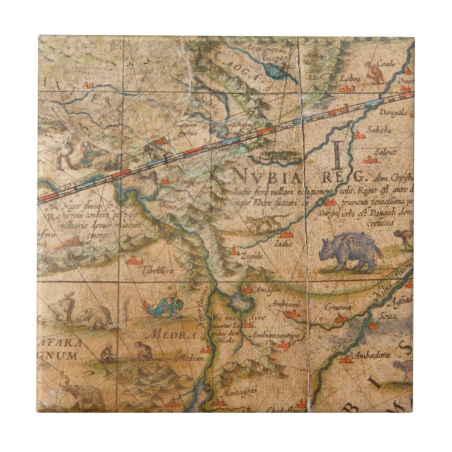 Detail of Africa from a Globe Tile (Front)