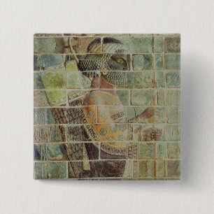 Detail of an archer from a frieze 2 inch square button