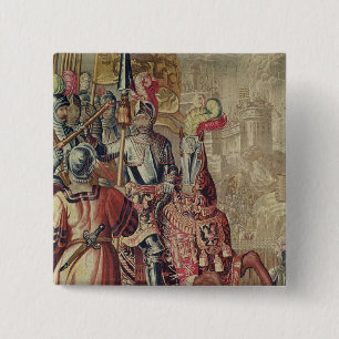 Detail of Charles V  on horseback 2 Inch Square Button