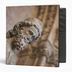 Detail of cloisters Patriarch Zacarias statue Binder