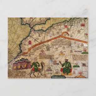 Detail of Copy of a Catalan Map of Europe Postcard