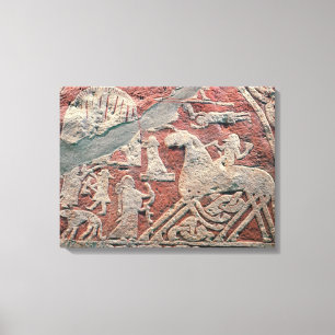 Detail of figures illustrating a saga canvas print