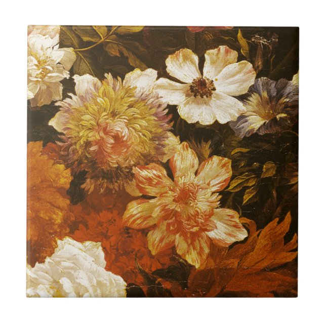 Detail of Flowers (oil on canvas) Tile (Front)