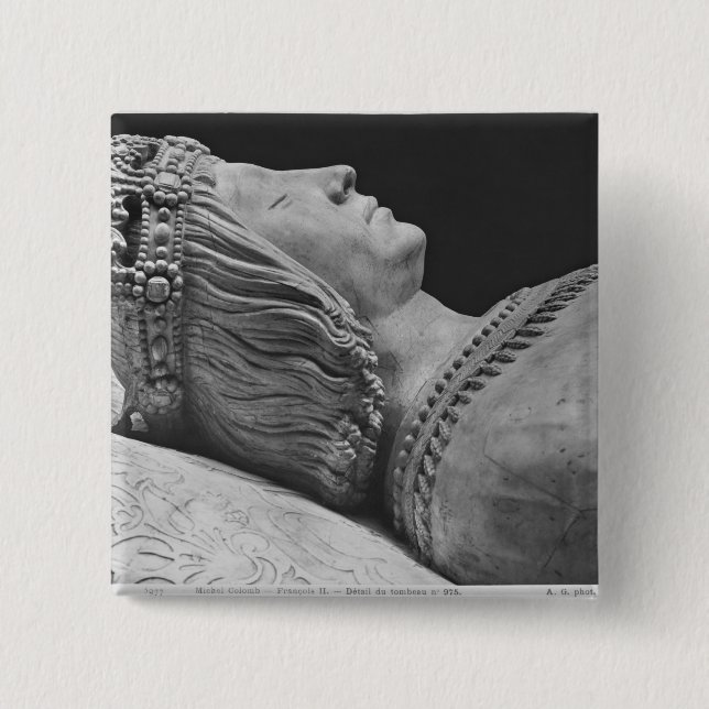 Detail of Francis II 2 Inch Square Button (Front)