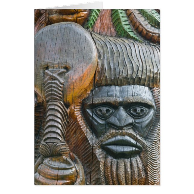 Detail of Kanak totem pole, Noumea, New (Front)