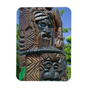 Detail of Kanak totem pole, Noumea, New 2 Magnet