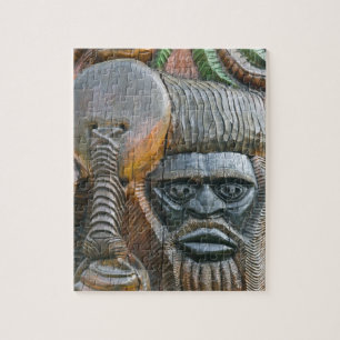 Detail of Kanak totem pole, Noumea, New Jigsaw Puzzle