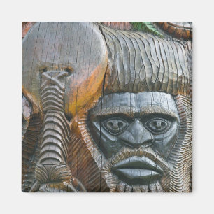 Detail of Kanak totem pole, Noumea, New Magnet