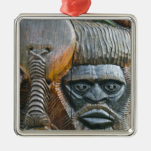 Detail of Kanak totem pole, Noumea, New Metal Ornament