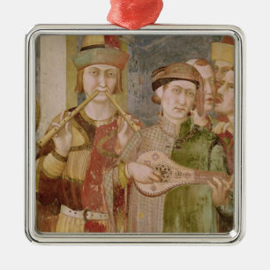 Detail of musicians from the Life of St. Metal Ornament