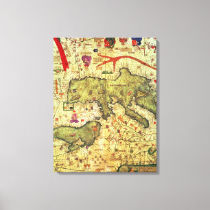 Detail of North Africa and Europe Canvas Print