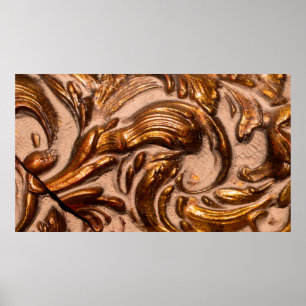 detail of ornamental picture frame, bronze color.  poster