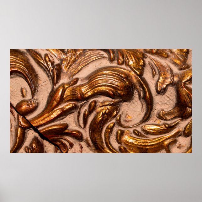detail of ornamental picture frame, bronze color.  poster (Front)