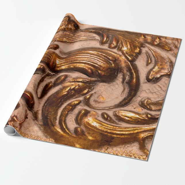 detail of ornamental picture frame, bronze colour. wrapping paper (Unrolled)