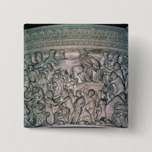 Detail of Pulpit, 1302-10 2 Inch Square Button (Front)