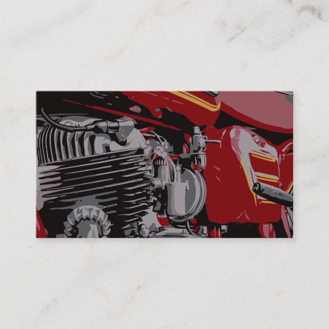 Detail of Red Motorcycle Business Card (Front)