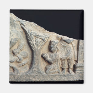 Detail of relief frieze depicting a seated magnet