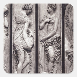 Detail of reliefs square sticker