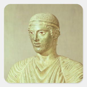 Detail of the Delphi Charioteer, c.470 BC Square Sticker