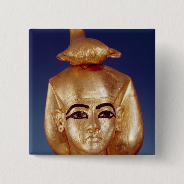 Detail of the goddess Selket 2 Inch Square Button (Front)
