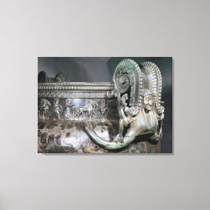 Detail of the gorgon handle from a krater canvas print