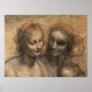 Detail of the Heads of the Virgin and St. Anne Poster