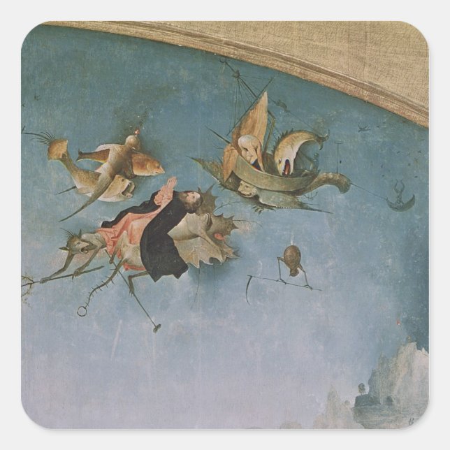 Detail of the left-hand panel square sticker (Front)