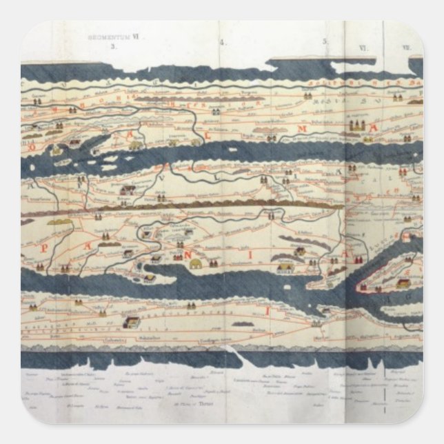 Detail of the Peutinger Table Square Sticker (Front)