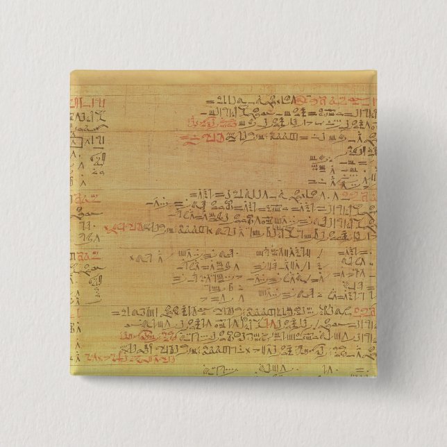 Detail of the Rhind Mathematical Papyrus 2 Inch Square Button (Front)