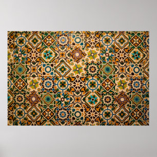 Detail of the traditional tiles (azulejos) from fa poster