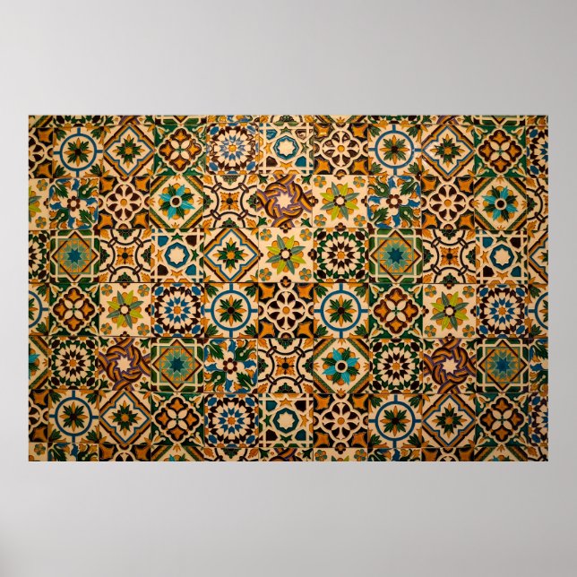 Detail of the traditional tiles (azulejos) from fa poster (Front)