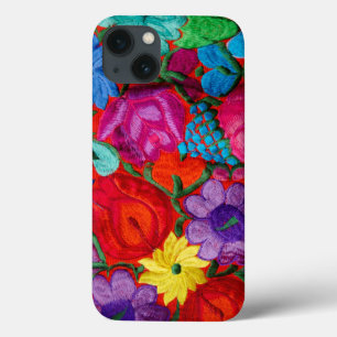 Detail of traditional embroidery floral textile iPhone 13 case