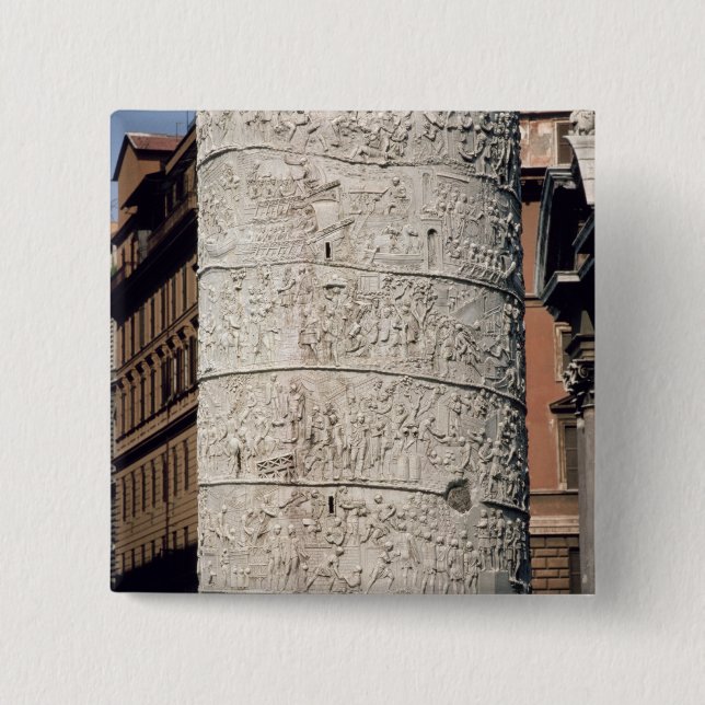 Detail of Trajan's Column 2 Inch Square Button (Front)