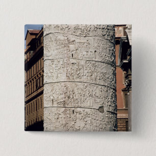 Detail of Trajan's Column 2 Inch Square Button