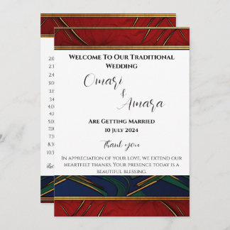 Detailed Afrocentric Reception Wedding Program 