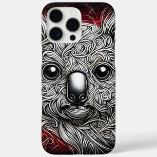 Detailed Artistic Depiction of a Koala Bear Face iPhone 16 Pro Max Case