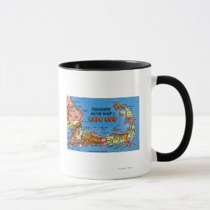Detailed Auto Map of Cape Cod Mug