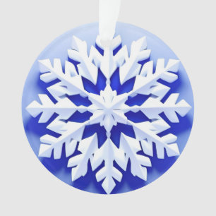 Detailed Blue Snowflake Ornament