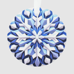 Detailed Blue Snowflake Ornament