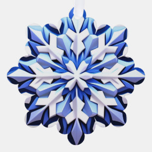 Detailed Blue Snowflake Ornament Card
