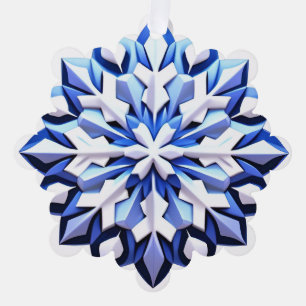Detailed Blue Snowflake Ornament Card