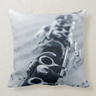 Detailed Clarinet Throw Pillow