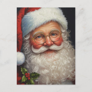 Detailed Classic Vintage Santa Claus Holiday Art