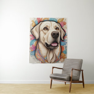 Detailed Fantasy Labrador Retriever Art Tapestry