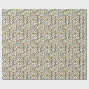 Detailed Floral Pattern Wrapping Paper