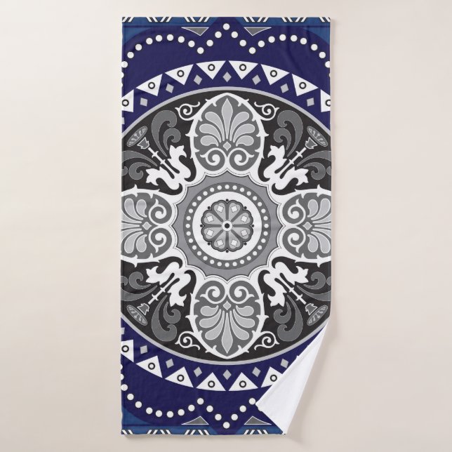 Detailed Floral Scarf Paisley Design Bath Towel (Bath Towel)