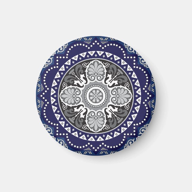 Detailed Floral Scarf Paisley Design Magnet (Front)