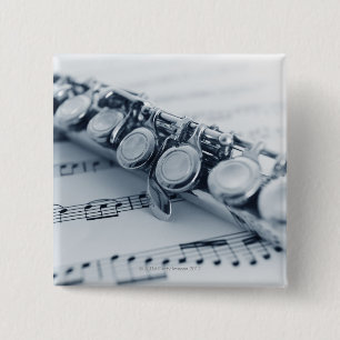 Detailed Flute 2 Inch Square Button