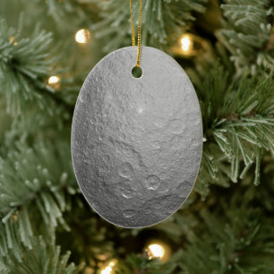 Detailed Full Moon Photo   High-Res Lunar Surface Ceramic Ornament