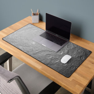 Detailed Full Moon Photo High-Res Lunar Surface Desk Mat